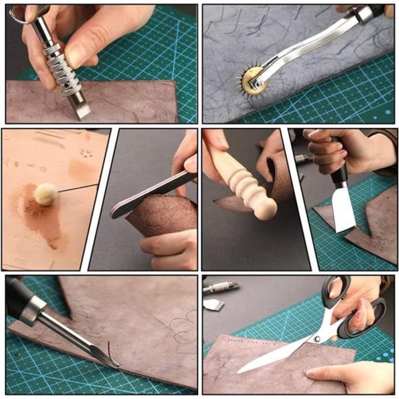 Leather Craft Tools Leather Working Tools Kit with Custom Storage Bag Leather - Picture 6 of 6